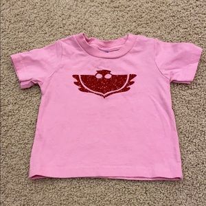Pink tshirt with PJ mask logo 6 mo